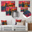 Pont rouge et bleu de Brooklyn, art mural-498155192-498155193
