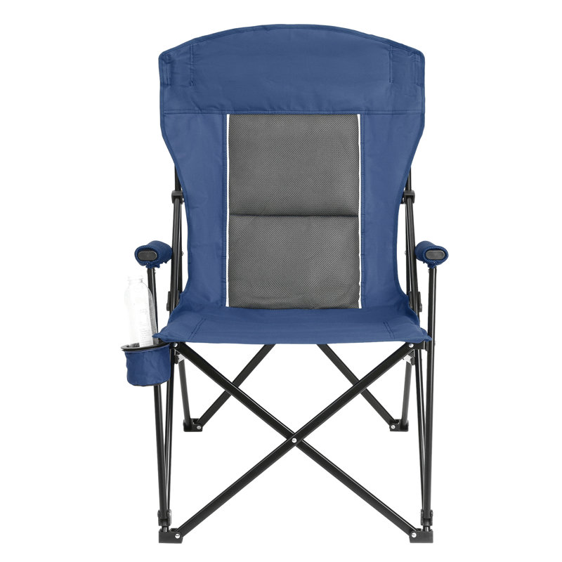 High Back Lawn Chair For Camping And Outdoor Use, Support 250Lbs, Collapsible Lightweight, Navy Blue, Steel Frame Heavy Duty With Back, 250Lbs Load, Comfortable Sitting Experience, Suitable Events