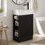 Meuble-lavabo de salle de bain de 47,2 cm (18,6 po) avec lavabo et tablette à deux niveaux, armoire noire pour une installation à gauche ou à droite