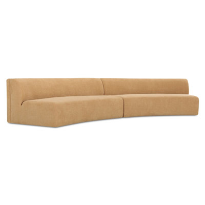 Canapé modulaire 2 pièces Remi jaune doré Remi