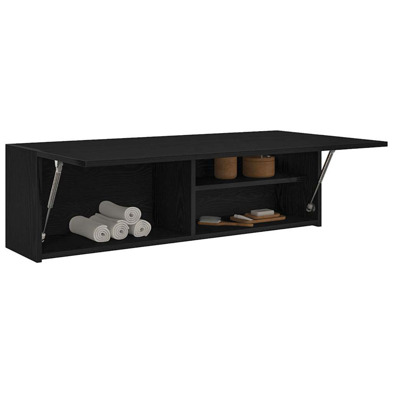 Bathroom Wall Cabinet, 11.8"H x 9.8"W x 39.4"L , Black
