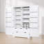 Armoire de cuisine autoportante avec 5 tiroirs, 4 plateaux coulissants, 8 supports de porte et tablettes réglables pour un rangement organisé-1246294710