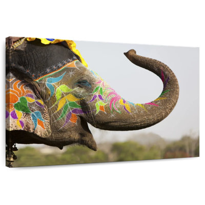 Smiling Painted Indian Elephant