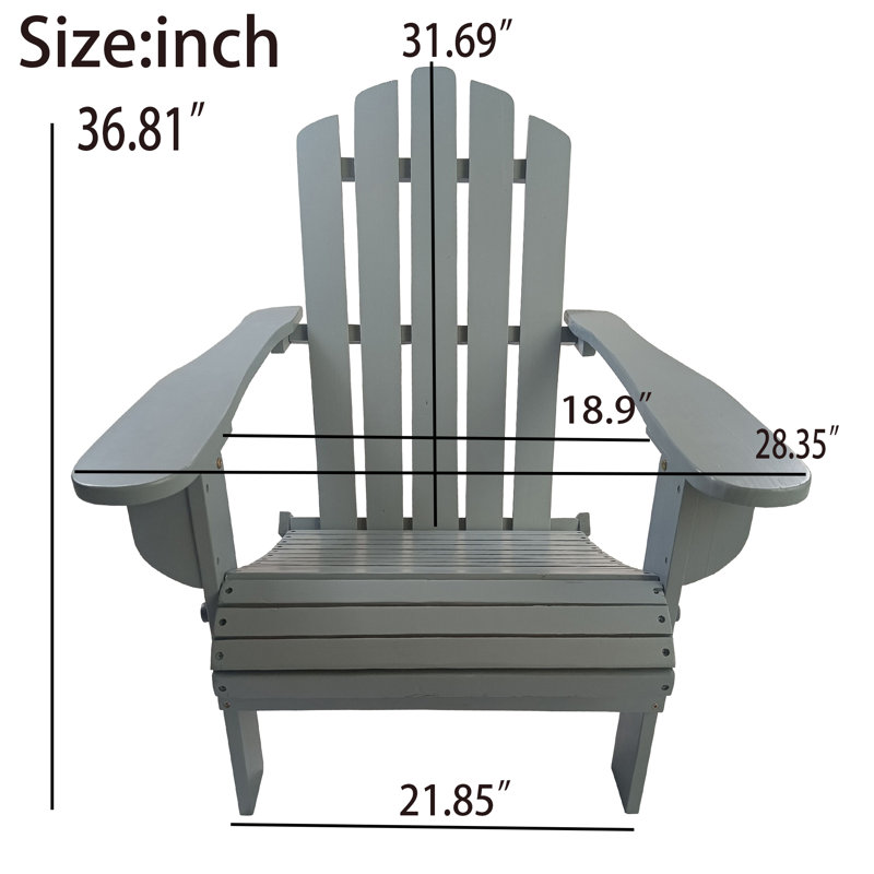 Outdoor Or Indoor Children Adirondack Chair, Outdoor Chair, Gray