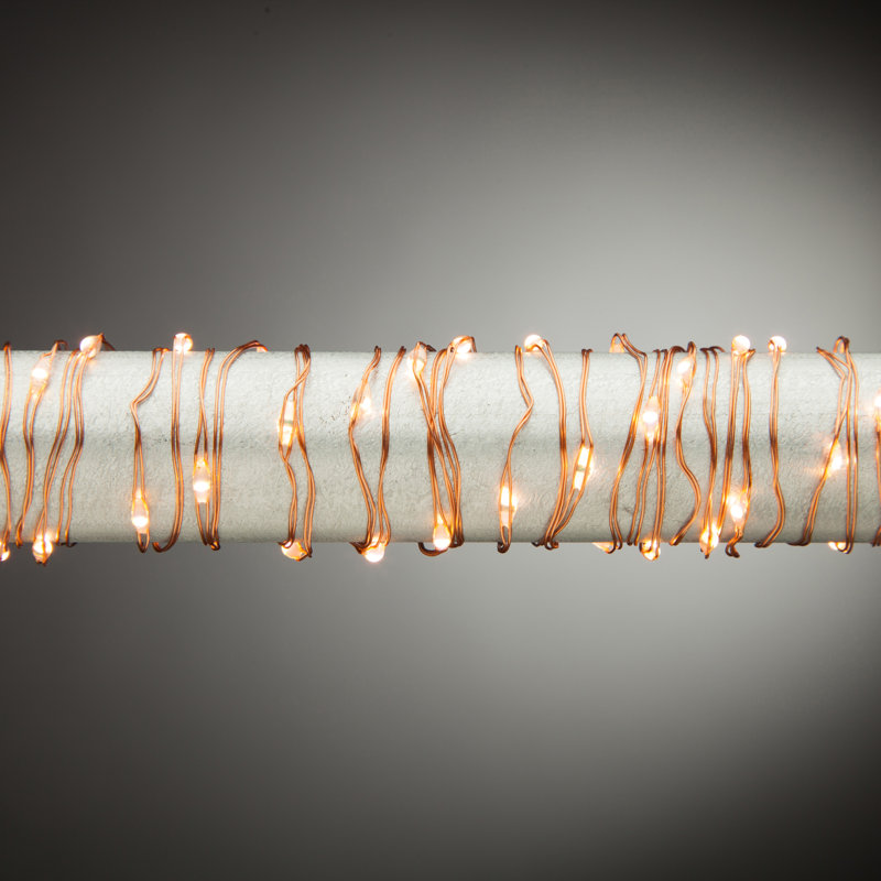 Set of 2 20 ft Battery Operated Warm White Micro Light String on Copper Wire