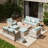 8 Pieces Patio Furniture Set, Patio Conversation Set With Swivel Rocking Chairs, Outdoor Wicker Sofa Couch With Waterproof Cushions For Lawn Backyard Porch-205536955
