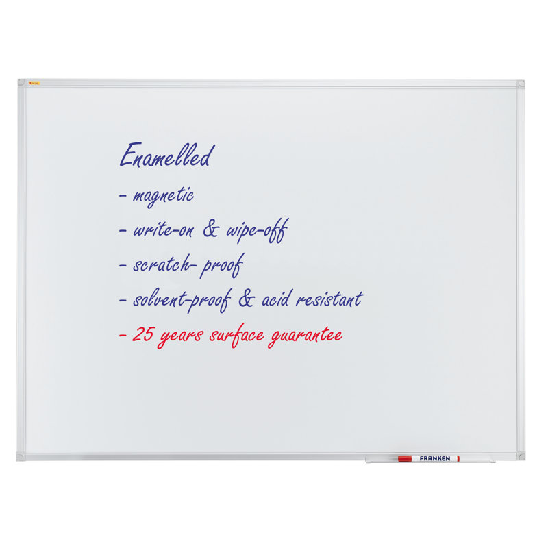 Enamel Wall Mounted Whiteboard, 60cm H x 90cm W x 1.2cm D