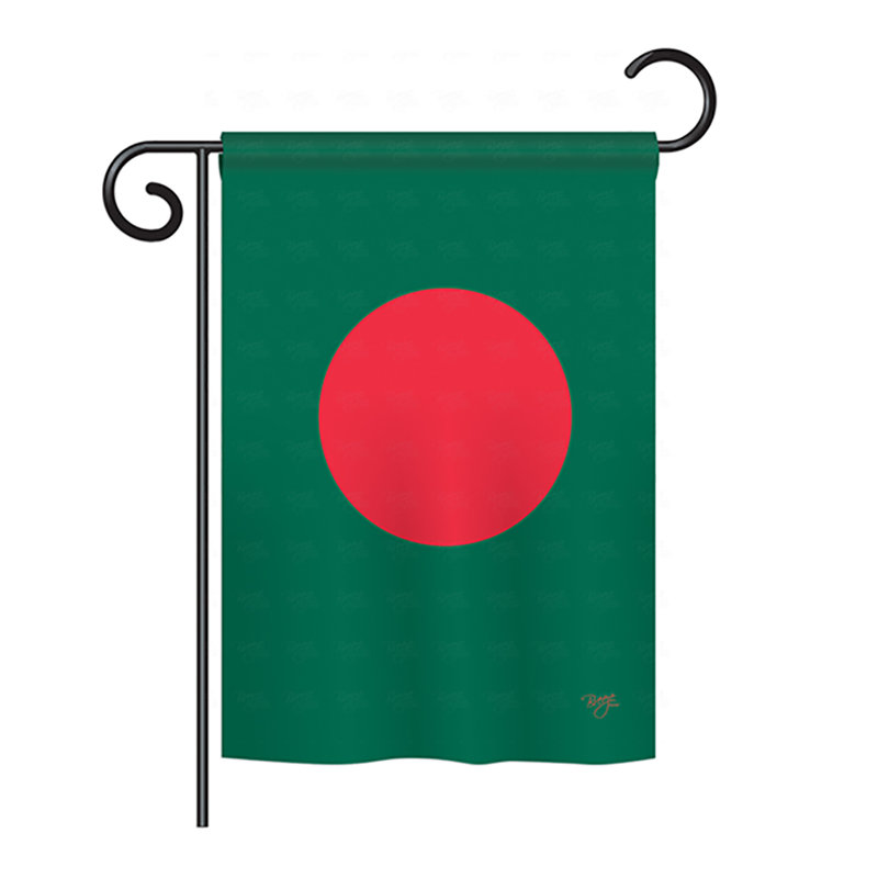 Drapeau maison en polyester 2 côtés bangladesh, H 40 po x l 28 po