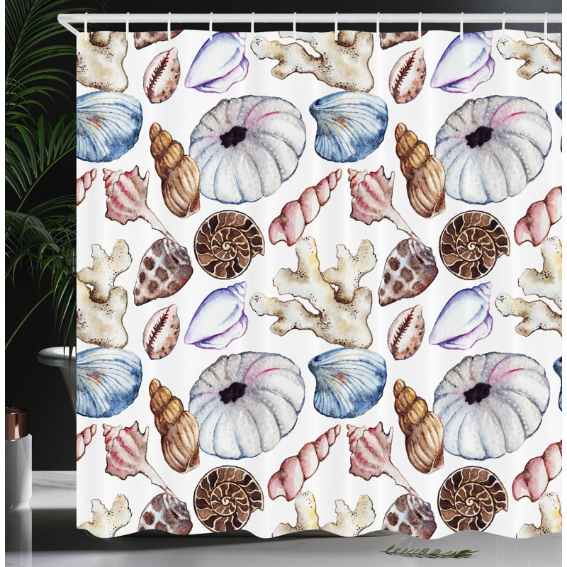 Shower Curtain with Hooks Included, 70"H x 69"W