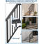 Main courante réglable pour 3 à 4 marches extérieures, rampe d'escalier en fer forgé avec balustres, noir, 500 lb-129591015