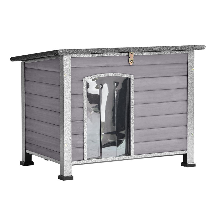 Niche pour chien en bois gris Deema, H 25,2 po x l 33,5 po x P 22 po