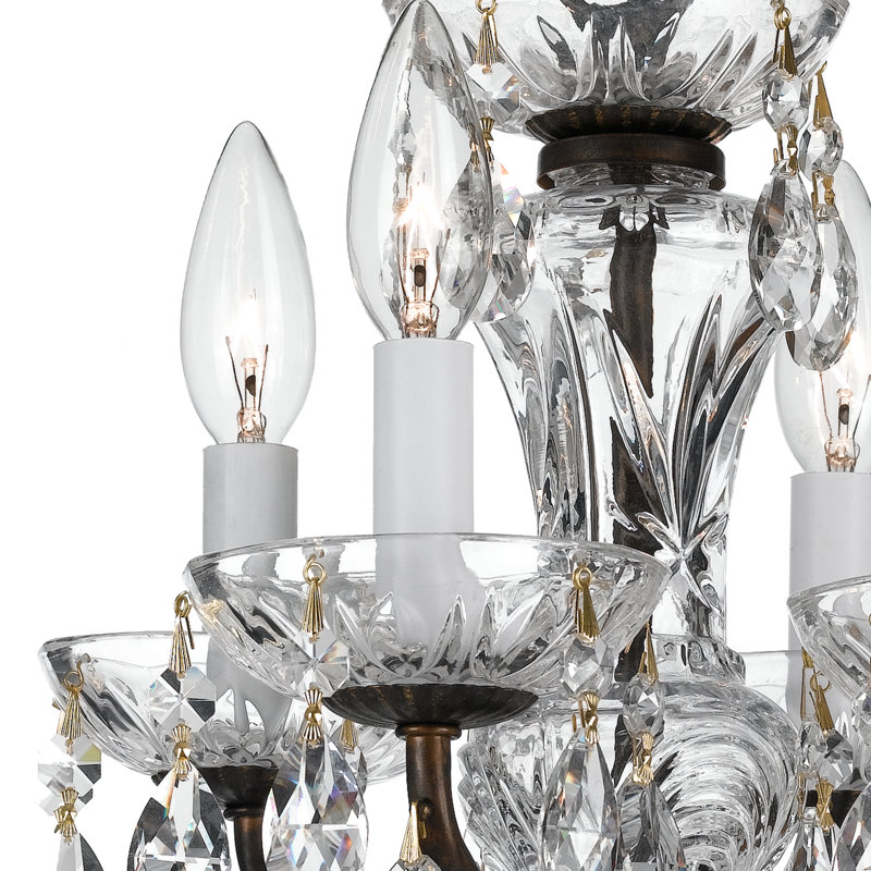 Malpaso 4 - Light Dimmable Classic / Traditional Chandelier, English Bronze, Italian