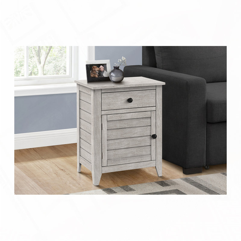 Table de chevet en bois, Gris délavé