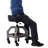 Marcille Backed Adjustable Height Ergonomic Industrial Stool with Footring and Wheels