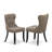 7 Piece Dining Set Consist of a Rectangle Dining Room Table with V-Legs and 6 Coffee Linen Fabric Upholstered Chairs, Wire Brushed Black-126699245-126699247-126699249