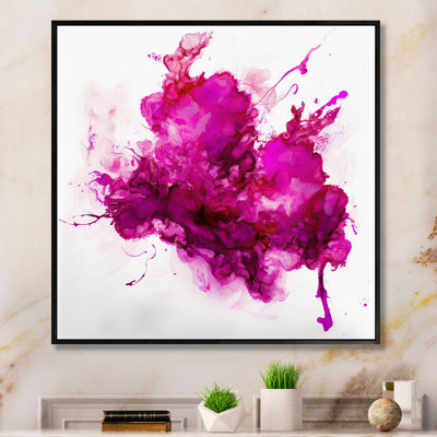 Viva Magenta Secret Wispers III - Abstract Liquid Ink Wall Art For Living Room
