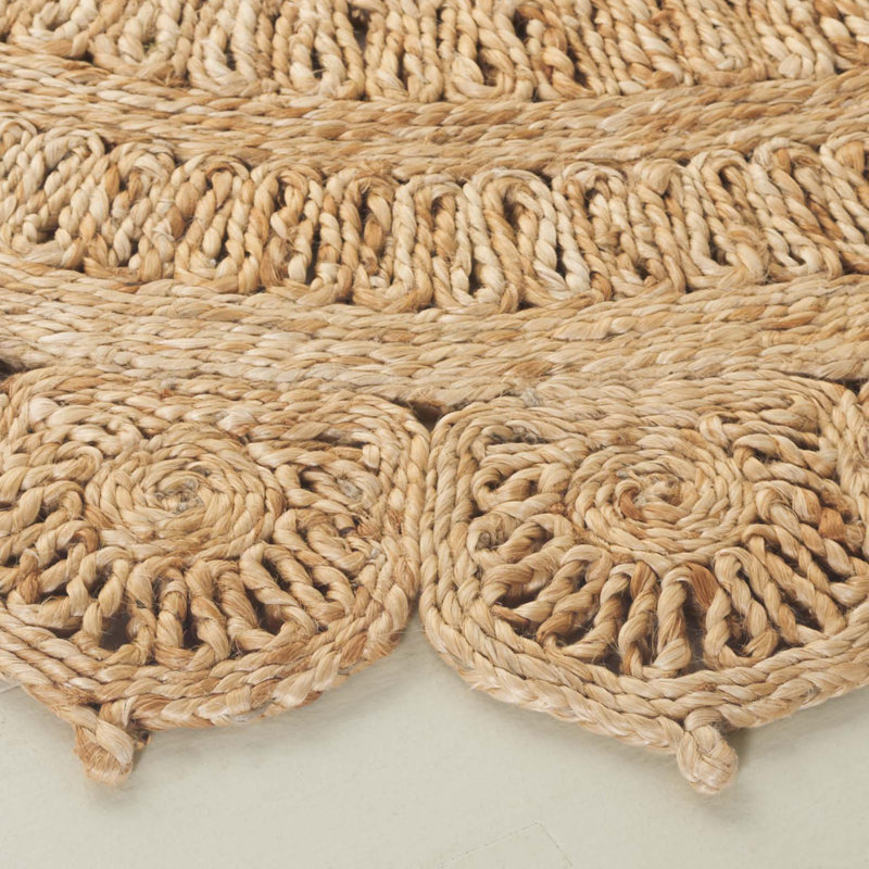Tapis en jute tissé à la main Natural Fiber 603, Rond 5 pi