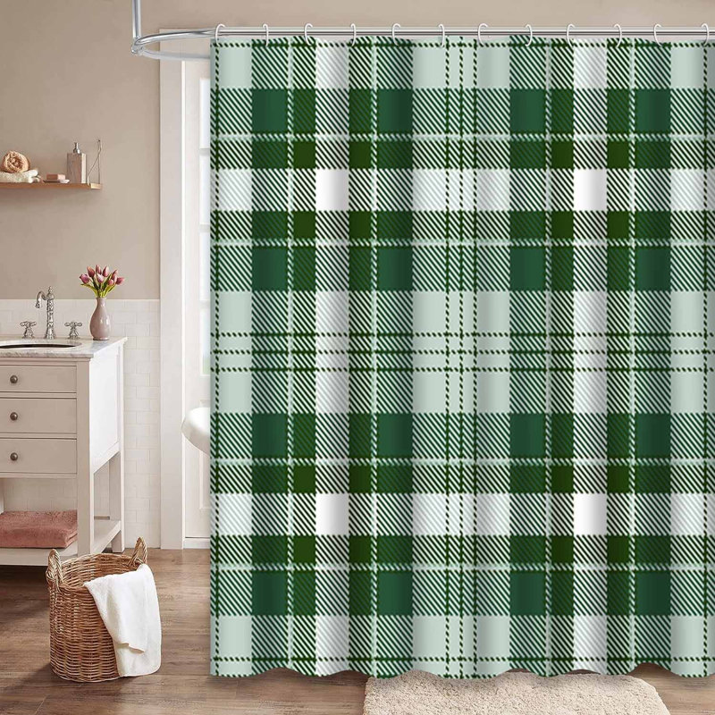 Rideau de douche Tartan, L 72 po x l 84 po