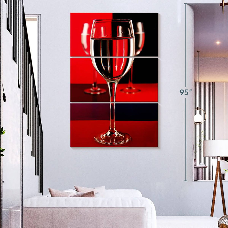 Yarlin Abstract Wine Glasses, 74" H x 48" W