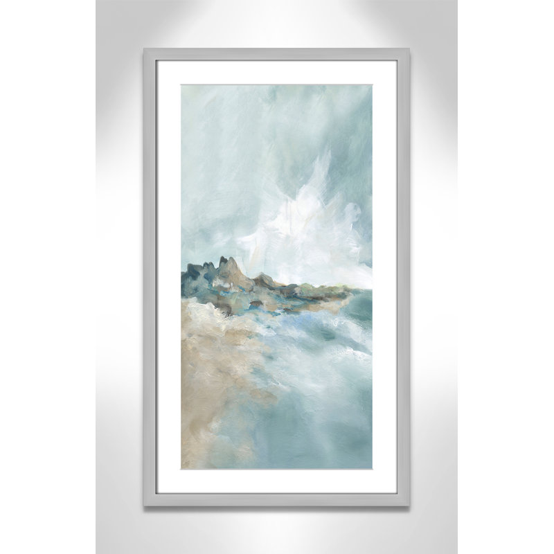 Imprimé Sandpoint par Carol Robinson, H 29 po x l 17 po x P 1,25 po, Reproduction encadrée avec passe-partout, Argent