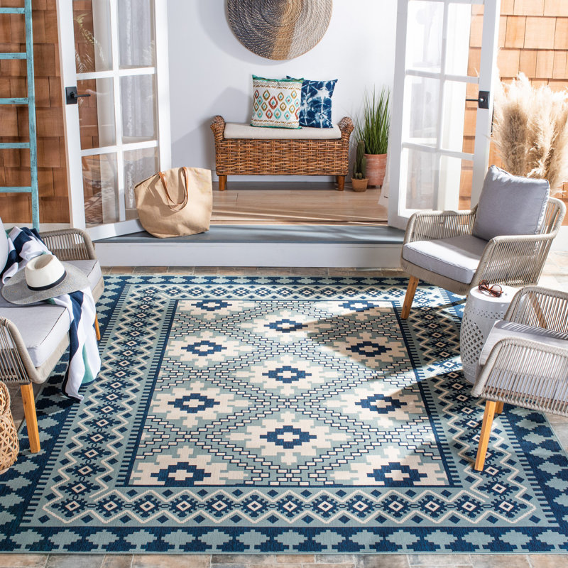 Tapis d'intérieur / extérieur Northpoint Veranda Performance Southwestern, Rectangle 5 pi 3 po x 7 pi 7 po