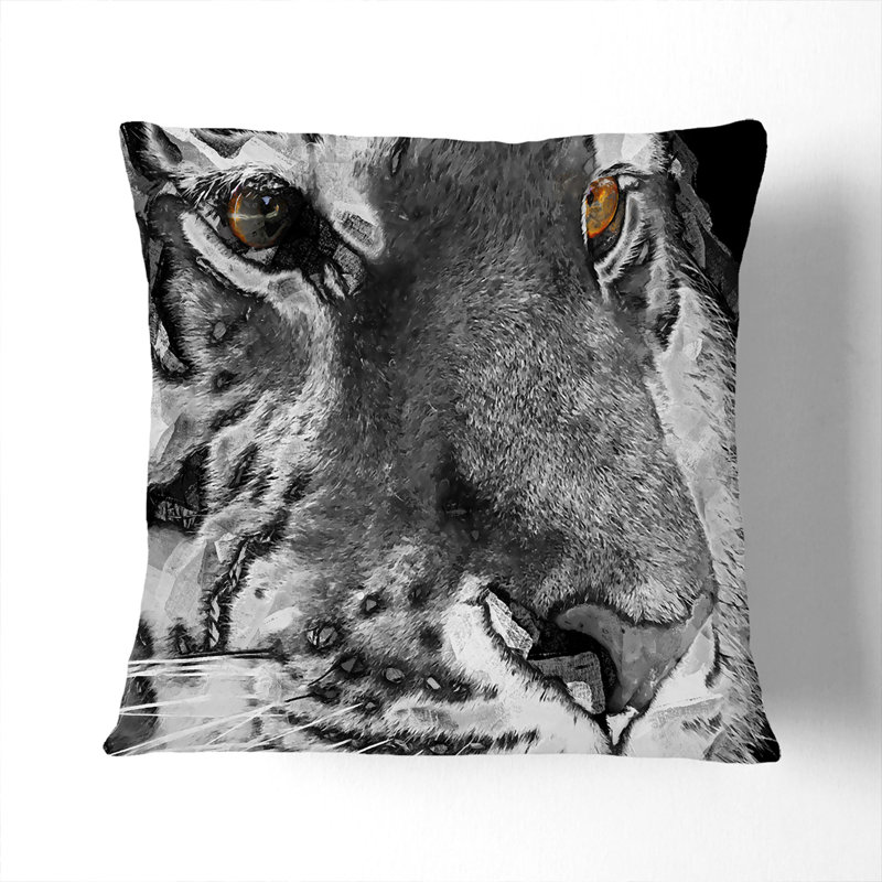 Eyes of the Tiger Cushion with Filling, White, 45cm H x 45cm W x 15cm D