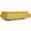 Canapé modulaire jaune avec méridienne moderne, repose-pieds réglables, pieds robustes, coussins confortables, accoudoirs et repose-tête polyvalents orientés vers la droite, mousse durable
