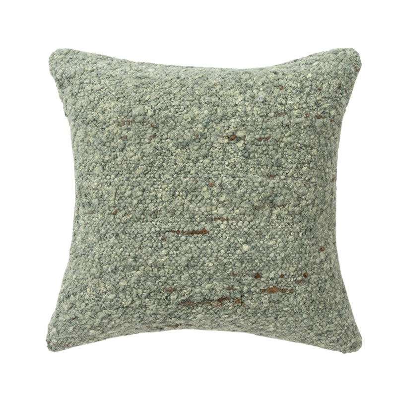 Coussin Farmhouse, polyester, Vert / beige abstrait