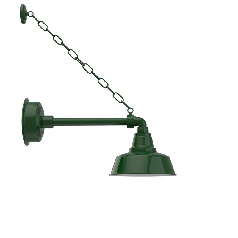 Luminaire de grange d'extérieur à DEL Vandervliet, H 10 po x l 10 po x P 22 po, Vert rétro