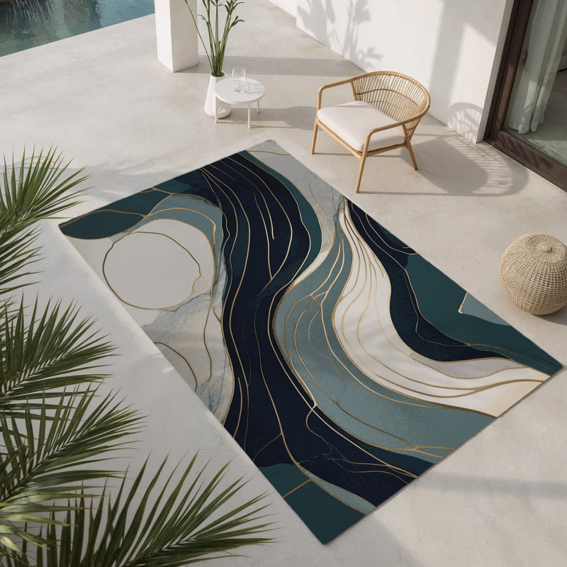 Galaxy Streams Indoor And Outdoor Area Rug, Rectangle 5' x 7'