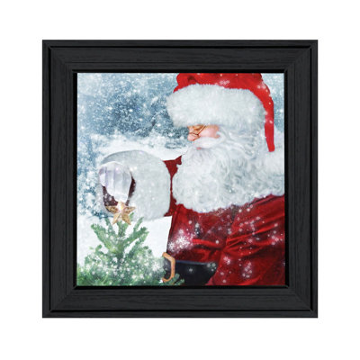 Santa's Tree Star Framed Wall Art for Living Room, Home Wall Decor By Bluebird Barn