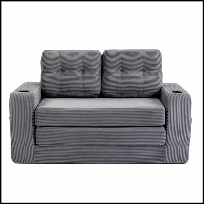 Convertible Sofa Bed, Expandable Double Seating with Fold Out Design for Versatile Use in Living Room and Bedroom