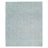 Radiance Geometric Area Rug in Blue/Silver