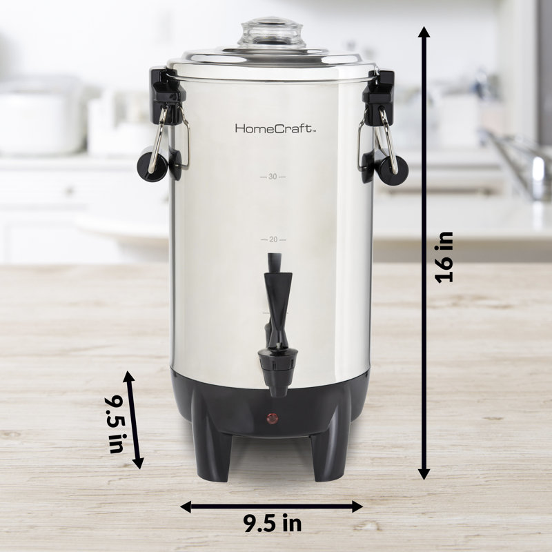 HomeCraft Quick-Brewing 1000-Watt Automatic 30-Cup Coffee Urn