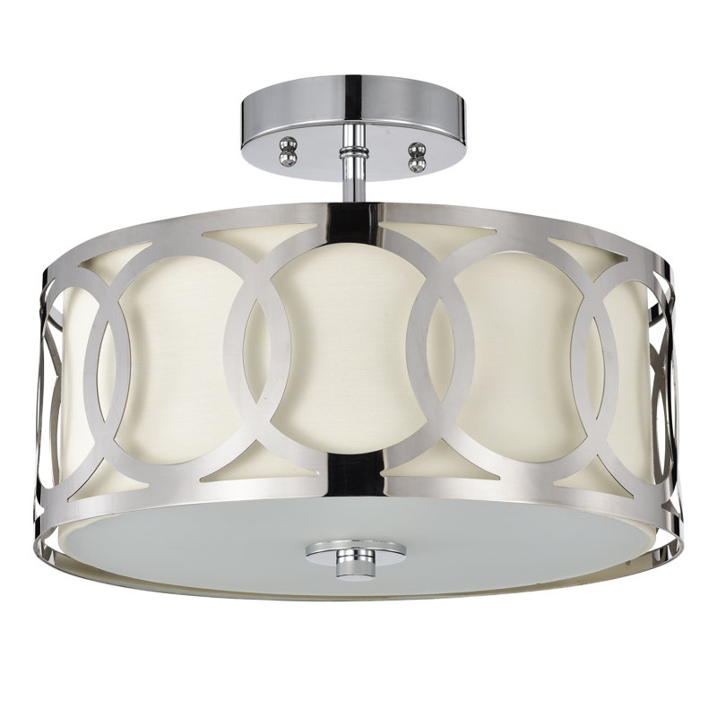 Plafonnier semi-encastré 2 lumières 13 po Audre, Chrome