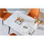Grande table de salle à manger moderne en pierre avec base métallique solide-556214987