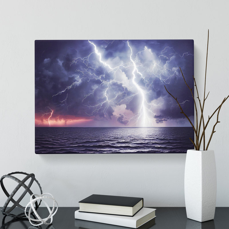 Hopeful Lightning Storm - Wrapped Canvas, 35cm H x 50cm W x 3cm D