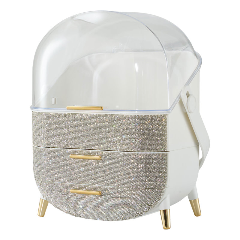 Plastic Makeup Organiser, White