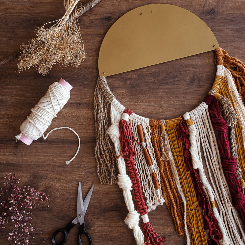 Armonia Metal Macrame Wall Décor, Boho Decoration, Handmade Wall Decor
