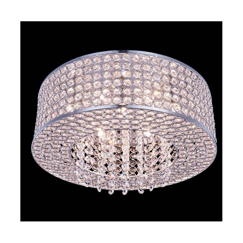 Lasater Chandelier Style Drum Flush Mount, 5" H x 16" W x 16" D, 6 Lights, G9/Bi-pin
