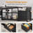 71" L-Shaped Executive Desk With Power Outlets, Modern Home Office Corner Desk with File Drawers and Pegboard-2116437610