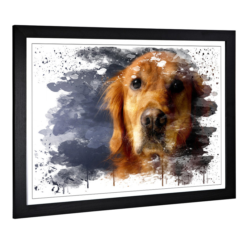 Golden Retriever Dog - Wall Art, 45cm H x 62cm W, Framed Picture