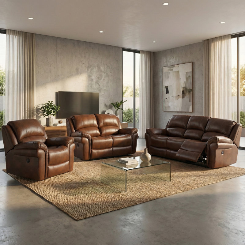 Arles 110cm Wide Standard Recliner, Tan, Power