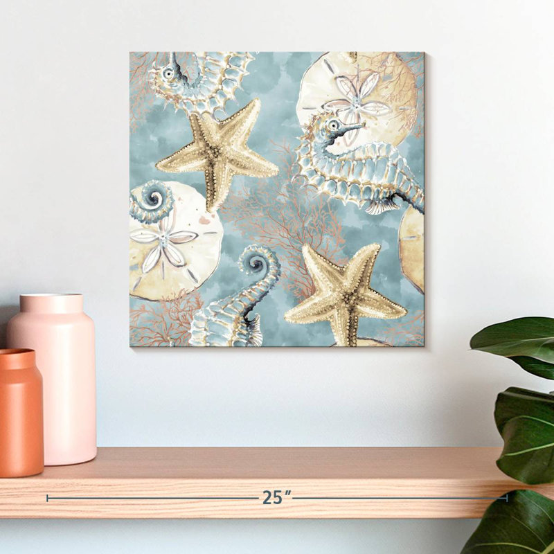 Brampt Blue Ocean Treasure Seahorse, 16" H x 16" W