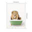 «Lion in Green Bathaign on Coloured Tile» par Amy Peterson, reproduction d'art sur toile encadrée