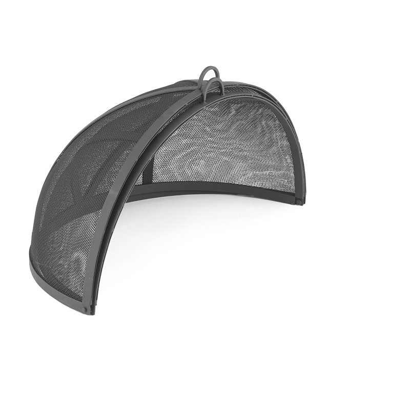 Medium Black Powder-Coated Steel Mesh Fire Pit Spark Screen