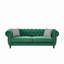 Canapé de 85 pouces en velours Chesterfield
