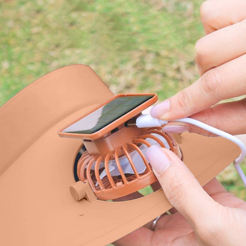 Jouet d'extérieur à capuchon rond pour ventilateur solaire 2 en 1 Kondieu Summer, Orange