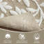 Tapis de salle de bain 100% coton touffeté à motif floral de haute et basse capitonnage, tapis de bain luxueux à poils moyens de qualité supérieure, séchage rapide, décor de salle de douche, taupe 21 x 34