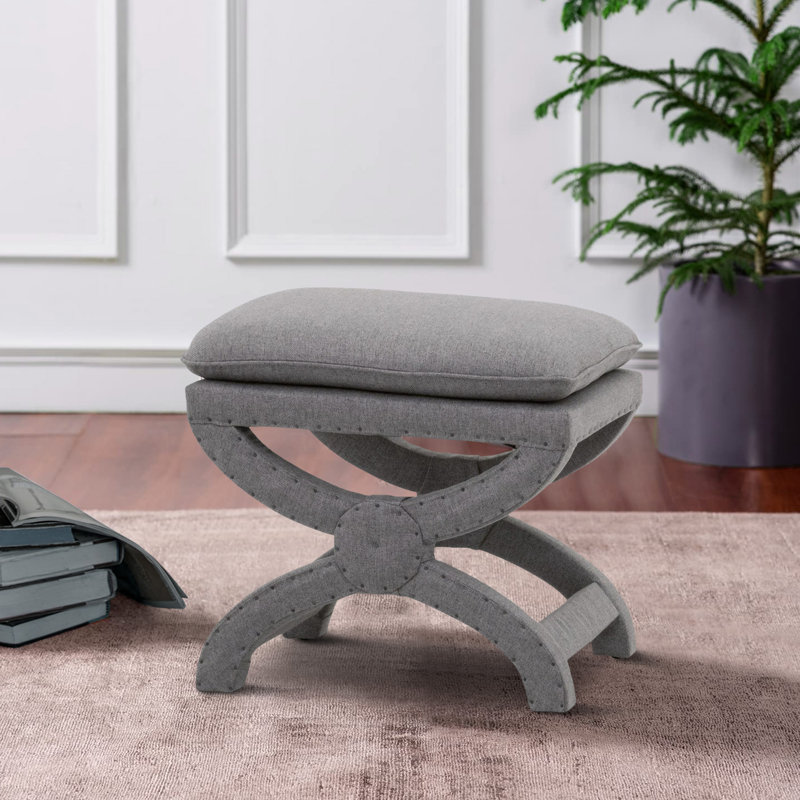 Repose-pieds standard carré de 22,5 po Maalak, Mélange de polyester gris